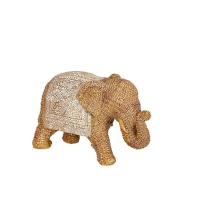 Romimex Decoratieve figuur, beige, natuur, polyhars, olifant