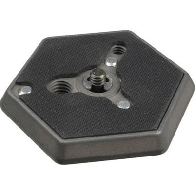 Manfrotto 130-14 Piastra per Testa Esagonale Attacco con Vite, Piatta da 1/4 Pollici per Fotografia, in Alluminio, Nero