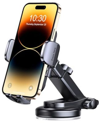 Mohard Autotelefoonhouder, superstabiele autotelefoonhouder voor dashboard en voorruit, 360 ° rotatie mobiele telefoonhouder voor auto ontgrendeling met één knop met sterke kleverige gel pad voor 4-7