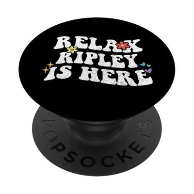 Retro Groovy Relax RIPLEY Is Here Funny Nombre del Día de la Madre PopSockets PopGrip Adhesivo