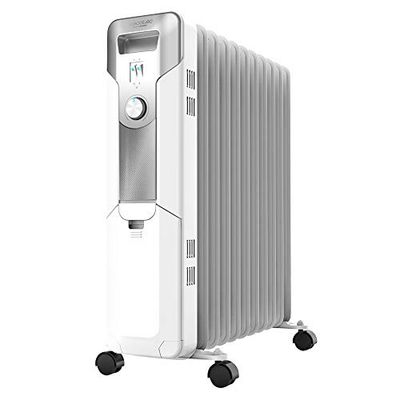 Cecotec Radiateur Bain d’Huile Ready Warm 5600 Space. 7 Éléments , Faible Consommation, Thermostat Réglable , 3 Niveaux de Puissance, Système Anti-renversement , Facile à Transporter, 2000 W (11 modules, Blanc)
