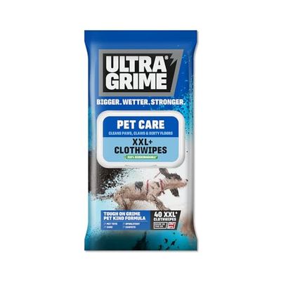 UltraGrime Pet Cleaning Wet Wipes 40 Thick Wipes - Pet Wipes Dog Cleaning Wipes - Cat Wipes - Pet Wipes For Cats - Puppy Wipes Clean Paws Dog Paw Wipes Dog Wipes For Smelly Dogs Grooming