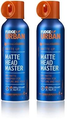 Fudge Urban Texturising Hair Spray for Men - Matte Headmaster Hairspray, Medium Hold, Adds Texture and Matte Finish - 135 ml (Pack of 2)