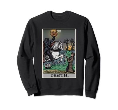 Death Tarot Card Headless Horseman Spooky Halloween Horror Sweatshirt