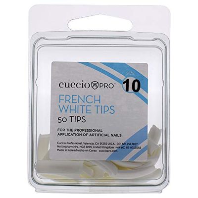 Cuccio French Manicure 50 tlg vita spetsar, storlek 10