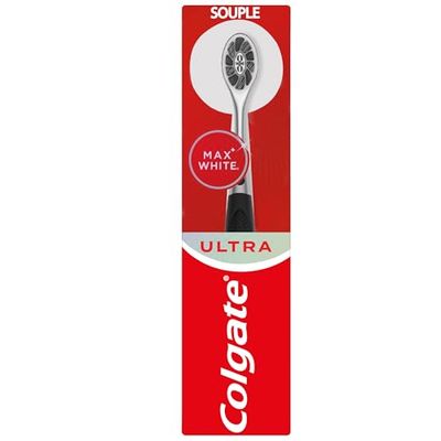COLGATE - Ręczna szczoteczka do zębów Max White Ultra - Pasma z węglem drzewnym - Przeznaczona do usuwania plam z powierzchni