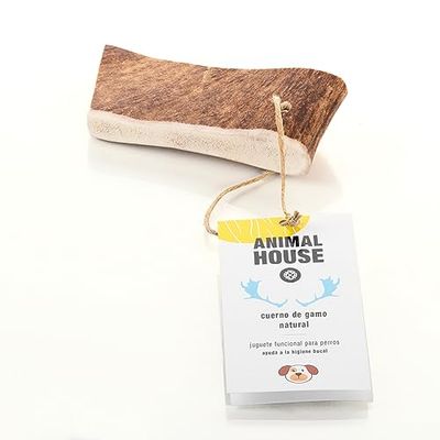Animal House - Cornamenta de gamo para Perros - Masticable 100% Natural - Refuerza la higiene bucal - Resistente y Duradero (S)