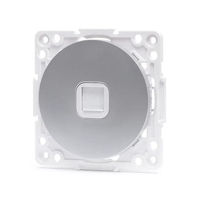 Telephone Socket - 1-Way Piece, German/French Style, Silver, Ideal for Electrical and Communication installations.*