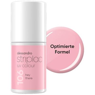 alessandro Striplac - Hey There - Vernis à ongles UV - Couvrant et résistant aux rayures jusqu'à 15 jours - Application facile - Technologie de pelage douce - Vegan - Rose - 6,5 ml
