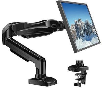 HUANUO PC-monitorhouder, 360 graden draaibaar, voor gebogen schermen van 17 tot 30 inch, houder voor gasveer, VESA 75 x 75/100 x 100 mm