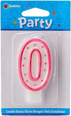 Qualatex Party Zero Kaars, Age Zero, Zero Birthday Kaars, Premium Kwaliteit Kaars Decoratie, 10e, 20e, 30e, 40e, 50e, 60e, Mijlpaal Verjaardagen 25962, Roze