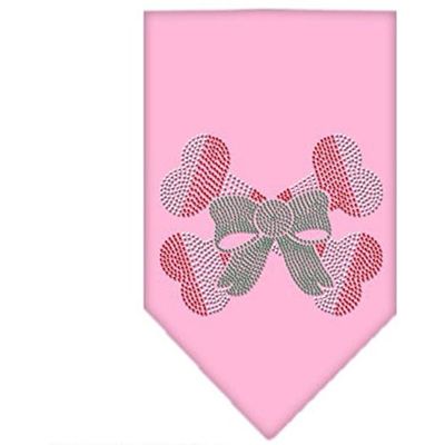 Mirage Candy Cane Crossbones Rhinestone Bandana, mała, jasnoróżowa