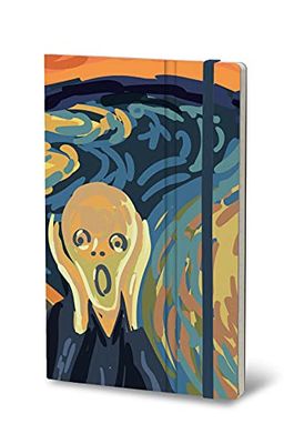 Stifflex Notebook/ART - Munch/13 x 21 cm/M A5/Classic Notebook/Journal Diary/Daily Notepad/Hard Cover and Elastic/FSC Certified/High Quality