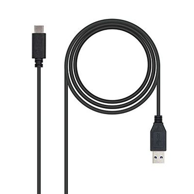 USB-kabel 3.1 Gen 2, 10 Gbit/s, 3 A, USB-C/M-A/M, zwart, 1 m, ideaal voor snelle gegevensoverdracht en opladen van apparaten.