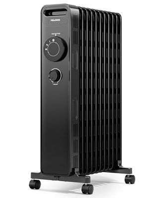 PELONIS Oliegevulde radiator met instelbare thermostaat, elektrische radiator met 3 warmtestanden, instelbare thermostaat, kantel- en oververhittingsbeveiliging, energiezuinig, 2,3 kW, 21 m²