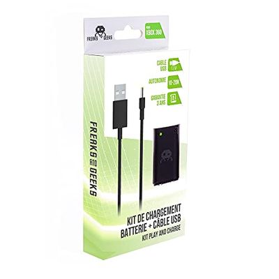 Play And Charge Battery for Xbox 360 3600mAh Black + USB Cable