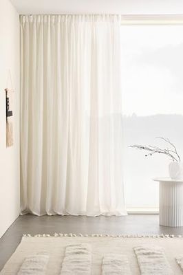 Jotex Multifunctioneel gordijn, laag extra breed gordijn, polyester-katoenmix, Oeko-Tex®-standaard 100 gecertificeerd, beter katoen, wit, 1 stuk, 275 x 220 cm
