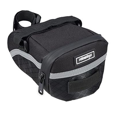 Relaxdays Borsa Portapacchi Posteriore per Bici, Impermeabile, HLP: 8 x 12 x 15 cm, Borsone Bauletto Multiuso, Nero, Poliestere