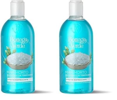 Bottega Verde - Mar Morto, Bagnodoccia con Sali del Mar Morto, 400 ml, Azione Tonificante e Rinfrescante, per Tutti i Tipi di Pelle (Confezione da 2)
