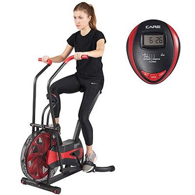 CARE FITNESS – Air Bike CA-700 – Air Bike – hometrainer met luchtweerstand – 6 trainingsprogramma's – crosstrainer 2-in-1 – 6 functies voor het observeren van de belasting – lcd-display zwart