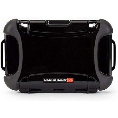 NANUK 330-0001 Nano Series - Capa rígida impermeável grande para telemóveis, câmaras e dispositivos eletrónicos (preto)