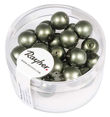 Rayher Perle Cerate Vetro Rinasciment., Opache, Olivo Antico, Scatolina 25Pz, 14448458