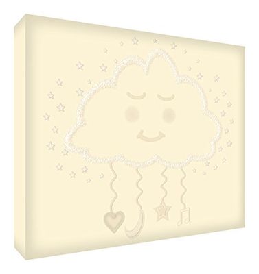 Feel Good Art Nube Happy - Bloque de regalo decorativo (acrílico, transparente, 10,5 x 7,4 x 2 cm), color crema