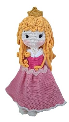 Amigurumi doll, baby doll. Gift idea handmade crocheted in cotton 100% (Aurora)