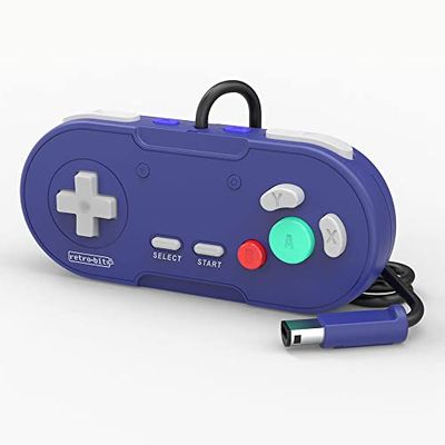 Retro-Bit Legacy GC Wired Controller - for Gamecube & Wii - Indigo