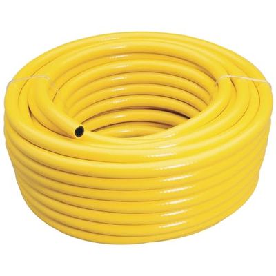 Draper 56314 - Tubo per irrigazione rinforzato con foro da 12 mm, PVC, Giallo, 30 m
