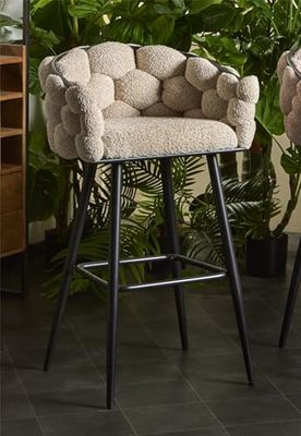 TABURETE BAR LAYSAN RIZO SUAVE BEIGE 57x48x99 cms