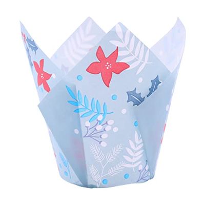24 PME Tulip-Shaped Muffin Cases, Festive Flowers