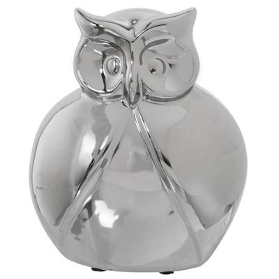 Alexandra House Living Figura decorativa argento ceramica gufo