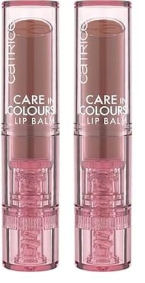 Catrice Cosmetics Bálsamo labial Care In Colours, hidratar/humectar, cuidado, natural, brillante, 3 g (Paquete de 2)