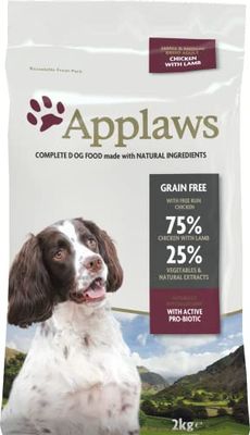 Applaws Dry Dog, 2 kg, taglia piccola/media per adulti con agnello