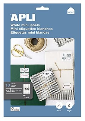 APLI Labels White Printable Permanent Adhesive 10 Hojas White