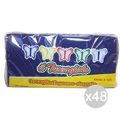Glooke Selected Set 48 Napkins 25X25 Blue 100 Pieces Colorful 2 Ply Kitchen And Tableware, Multicoloured, One Size