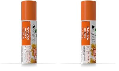 Dr. Organic, Manuka Honey, Bálsamo de Labios, 91.2 ml [1 unidad] (Paquete de 2)