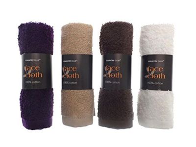 COUTRY CLUB Set of 12 Wipes for Guest Towels Bath Sponge Cotton Gift Idea Face x 30 cm, Purple, Medium