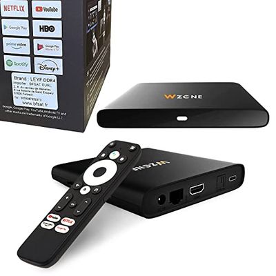 Leyf 4K Android TV-box original licensierad av Google LLC och Netflix, Disney, Prime Video WiFi, Type-C, HDMI 2.1, USB 3.0, Ethernet, MicroSD/Smart Tv, Chromecast, YouTube