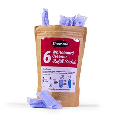 Show-me Refillable Whiteboard Cleaner - Sachet Refills, Pink, Sachet Refills (Pack of 6)