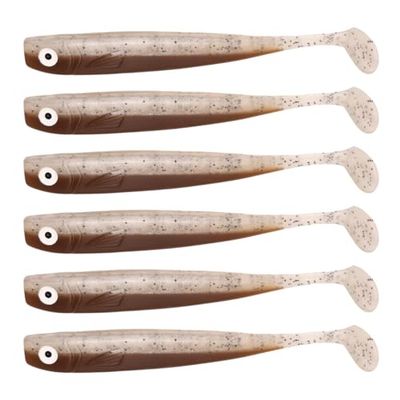 Zanderbait 12 cm Sandmann, visaas, kunstaas, snoekbaars, snoekbaars, softbait, rubberen vis, rubberen aas, levering 6 stuks.