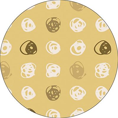 Bonateks, Tappetino per mouse rotondo con stampa digitale, base antiscivolo, per ufficio e casa, diametro: 22 cm
