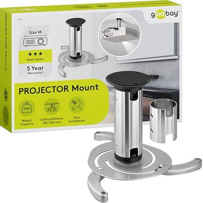 Goobay 51905 Supporto a Soffitto per Proiettori, Argento