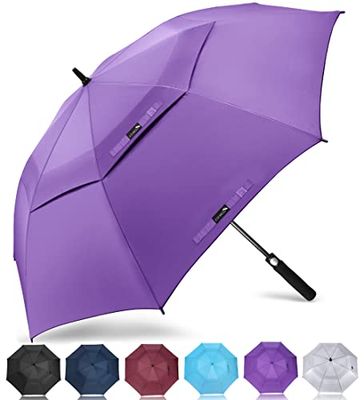 ZOMAKE Grand Parapluie de Golf XL - Parapluies de Golf Grande Taille 2-3 Personnes Anti Tempete - Extra Large Automatique Umbrella Golf Double Canopée De Homme Femme(Violet)