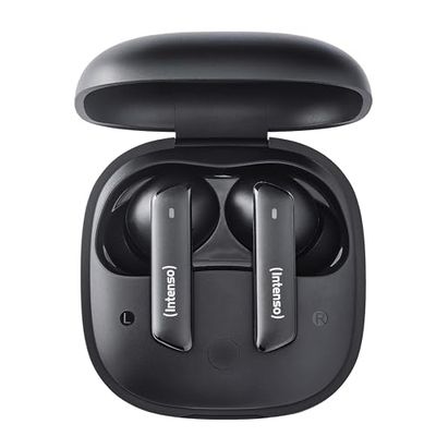 Intenso Buds Pro TWS True Wireless Auriculares T510HAE con híbrido ANC, ENC, Bluetooth y hasta 35 Horas de reproducción de música, Color Negro