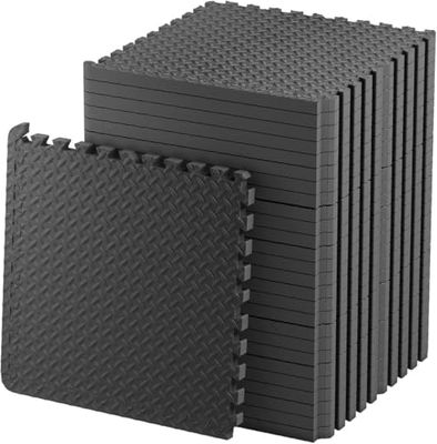 TAPPETO GOMMATO FITNESS 60 X 60 CM AD INCASTRO PUZZLE PAVIMENTO PALESTRA MATERASSINO ANTISCIVOLO TATAMI KARATE PAVIMENTO COMPONIBILE (12 pezzi)