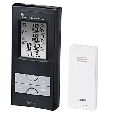 Hama | Estação meteorológica sem fios com sensor exterior, previsão meteorológica, alarme de geada, memória de dados