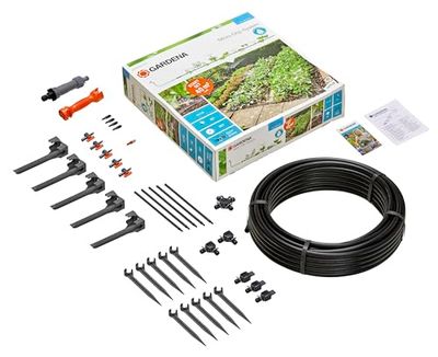 GARDENA startset voor groenstukken: Micro-Drip-tuinbewateringssysteem voor het individueel en flexibel bewateren van bloem- en groenteperken (13015-20)