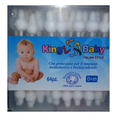 Cotton-Fioc Sicurezza King Baby, 64 Stuk